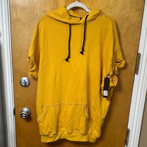 LF Tops - LF Yellow Hoodie with Black Drawstrings